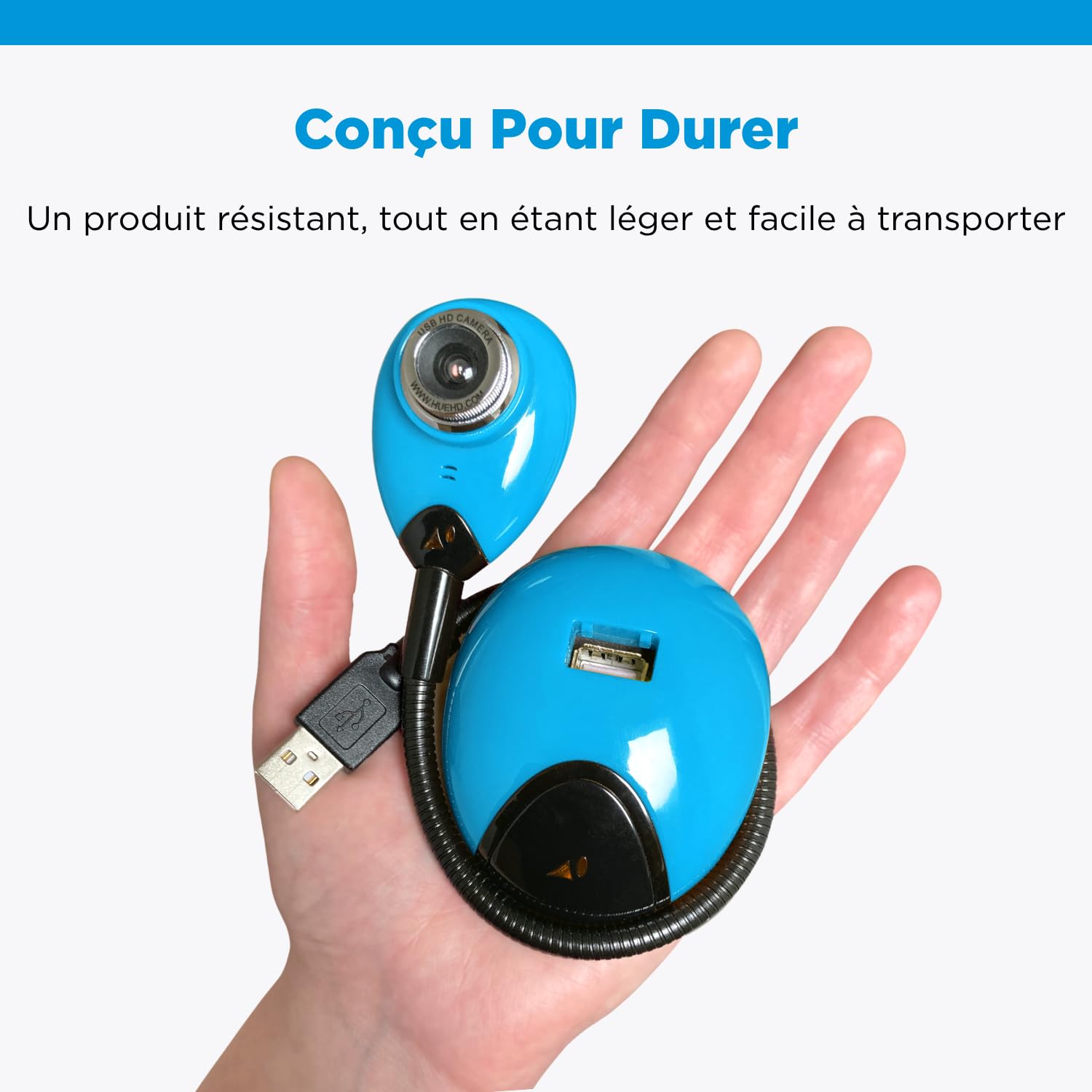 HUE HD : Caméra USB Flexible et Visualiseur Portable, Full HD 1080p (Bleu)