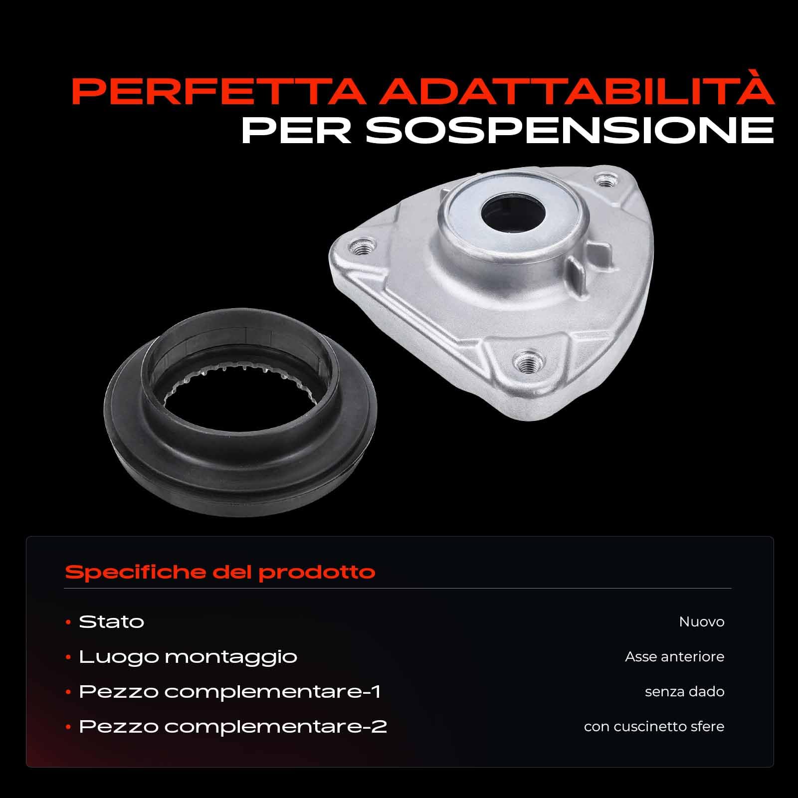 Frankberg Cuscinetto di supporto della sospensione Anteriore sinistro o destro Compatibile con B-Class W242 W246 GLClasse A X156 Classe A W176 CLA Shooting Brake X117 CLA Coupé C117 A2463230020