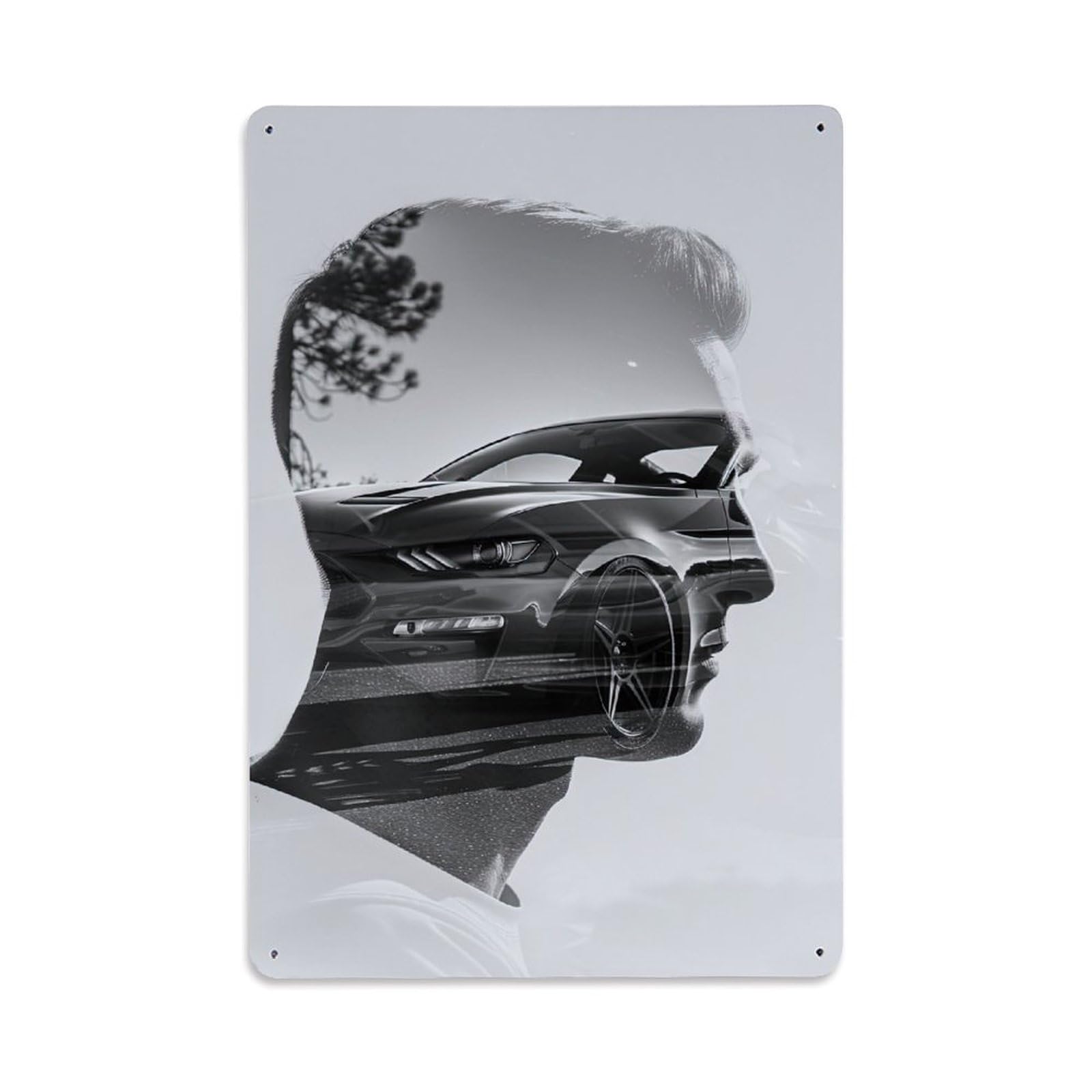 Sport Car GT500 A Man's Dream Metal Tin Sign Plaque Wall Decor for Cafe, Club, Garden Metal Poster 8x12Inch