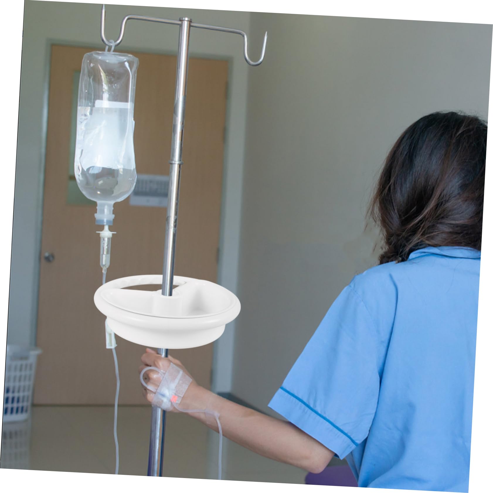HOMOCONO Infusionsständer Ablageplatte – Grau, ABS, 23x21x5,5 Cm, Für 25/32 Mm Rohre, Universell Einsetzbar