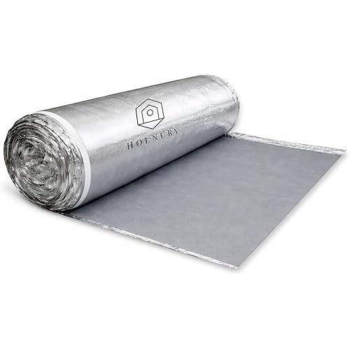 3-in-1 Acoustic Premium Floor Underlayment - 200 sqft Roll - 3mm Thick EVA with Silver Foil Vapor Barrier - Moisture Barrier, Thermal Insulation, Sound Insulation (Green Protect)