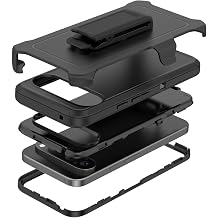 Compatible with Google Pixel 9 Pro XL Case, with Belt Clip Holster Heavy Duty Rugged Shockproof Full Body Protection Kickstand Phone case for Google Pixel 9 Pro XLBlack