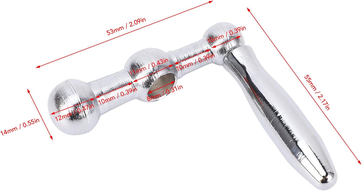 Eujgoov Lathe Crank Handle, 8mm Bore 55x53mm, 3 Ball Iron, 1Pc