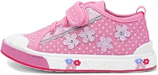 Carey Girls Pink Polka Dot Canvas