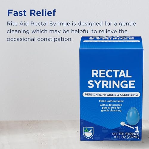 Miniatura 4 de Rite Aid Bombilla de enema rectal, 1 jeringa (8 onzas líquidas), ducha rectal reutilizable para una limpieza suave para hombres y mujeres