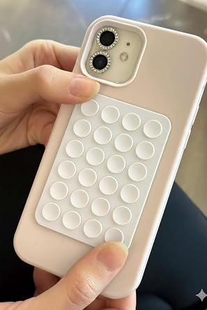 Vakumlu Silikon Telefon Tutucu, Telefon Vantuz, Telefon Ayna Tutucu, Du , Tiktik video  ekim tutucu Beyaz, Tek Tarafl /Yap kanl