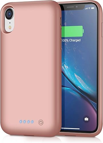 Trswyop - Funda de batería para iPhone XR, funda de carga portátil de 6800 mAh para iPhone XR, batería externa recargable, funda protectora de