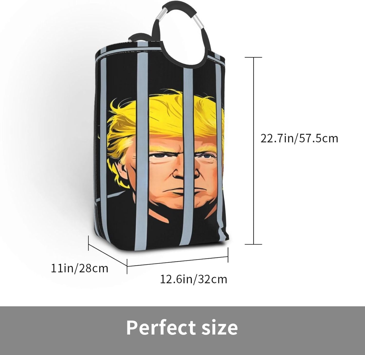 Foldable Square Laundry Storage Bag 50l - Waterproof Oxford Cloth, Pe Base, Aluminum Handles, All-Over Print No Kings