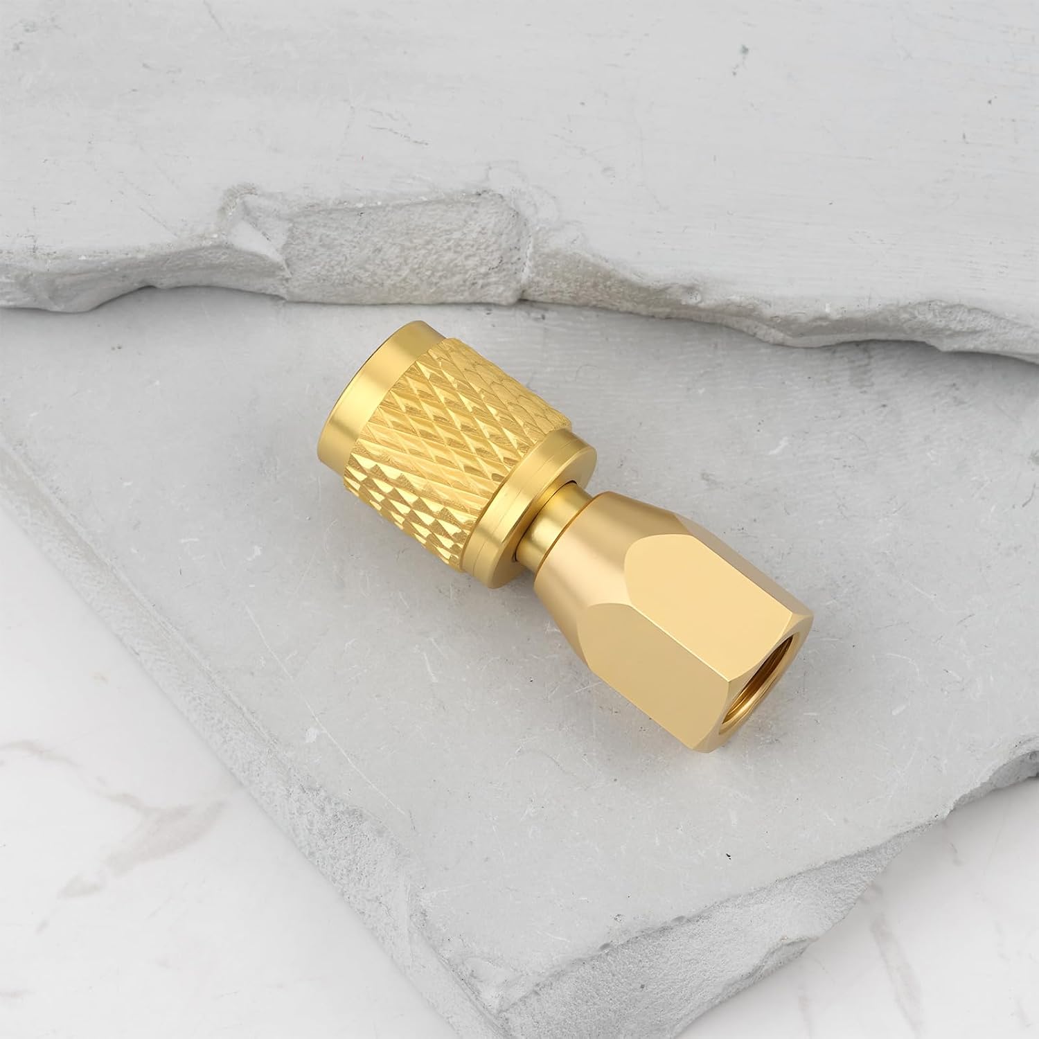 OTOTEC 1/8 NPT to 1/4 SAE Quick Connector for Air Conditioning Refrigeration Pressure Gauge 45mm
