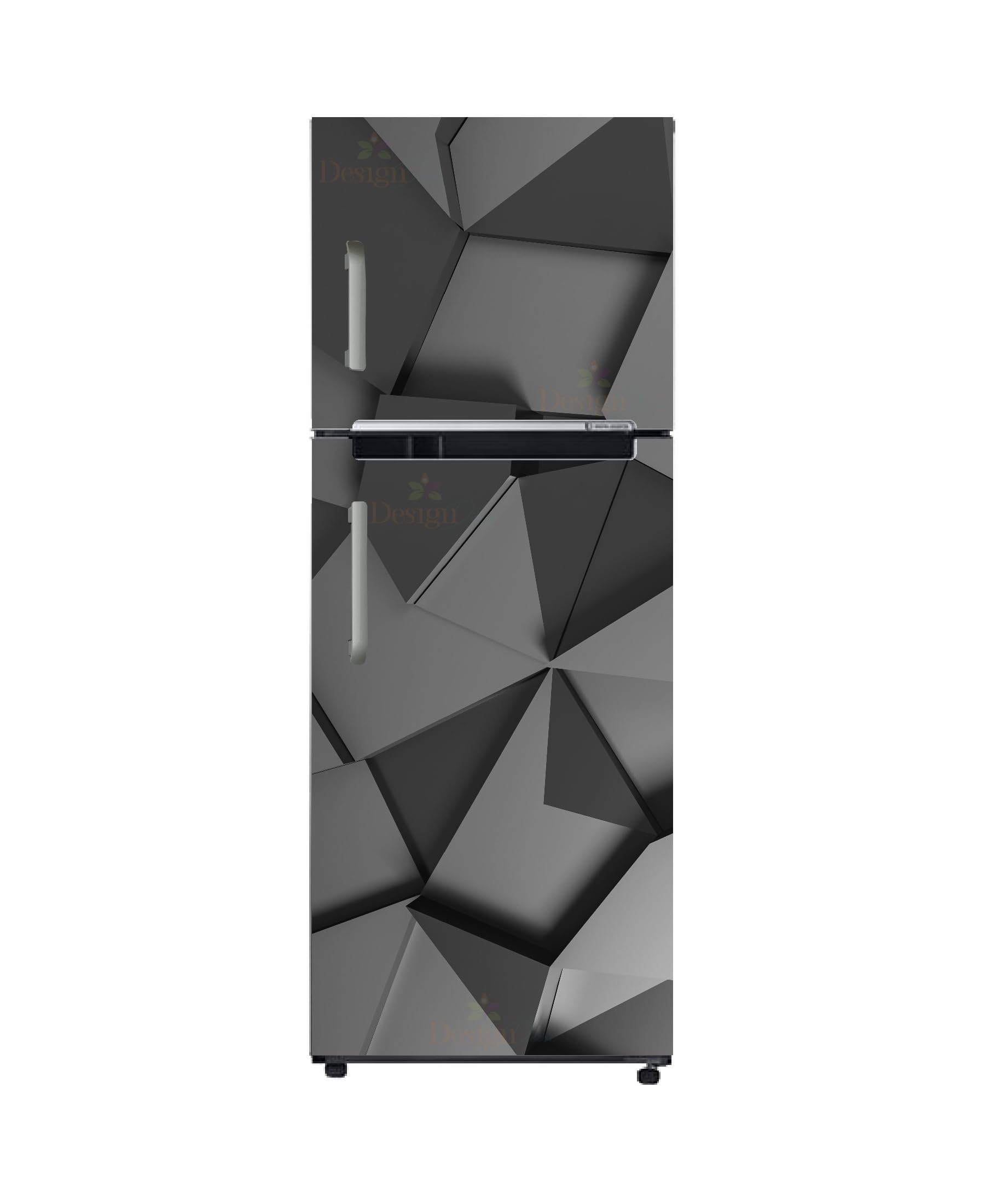 Black 3D Fridge Door Sticker - Vinyl Decal -1