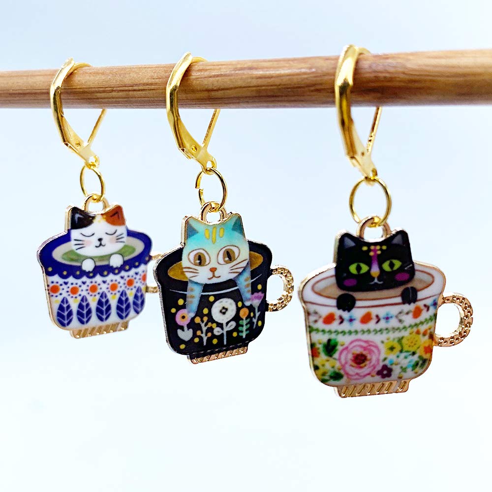 Cat Removable Stitch Markers for Knitting and Crocheting Cute Kitten Stitchmarkers