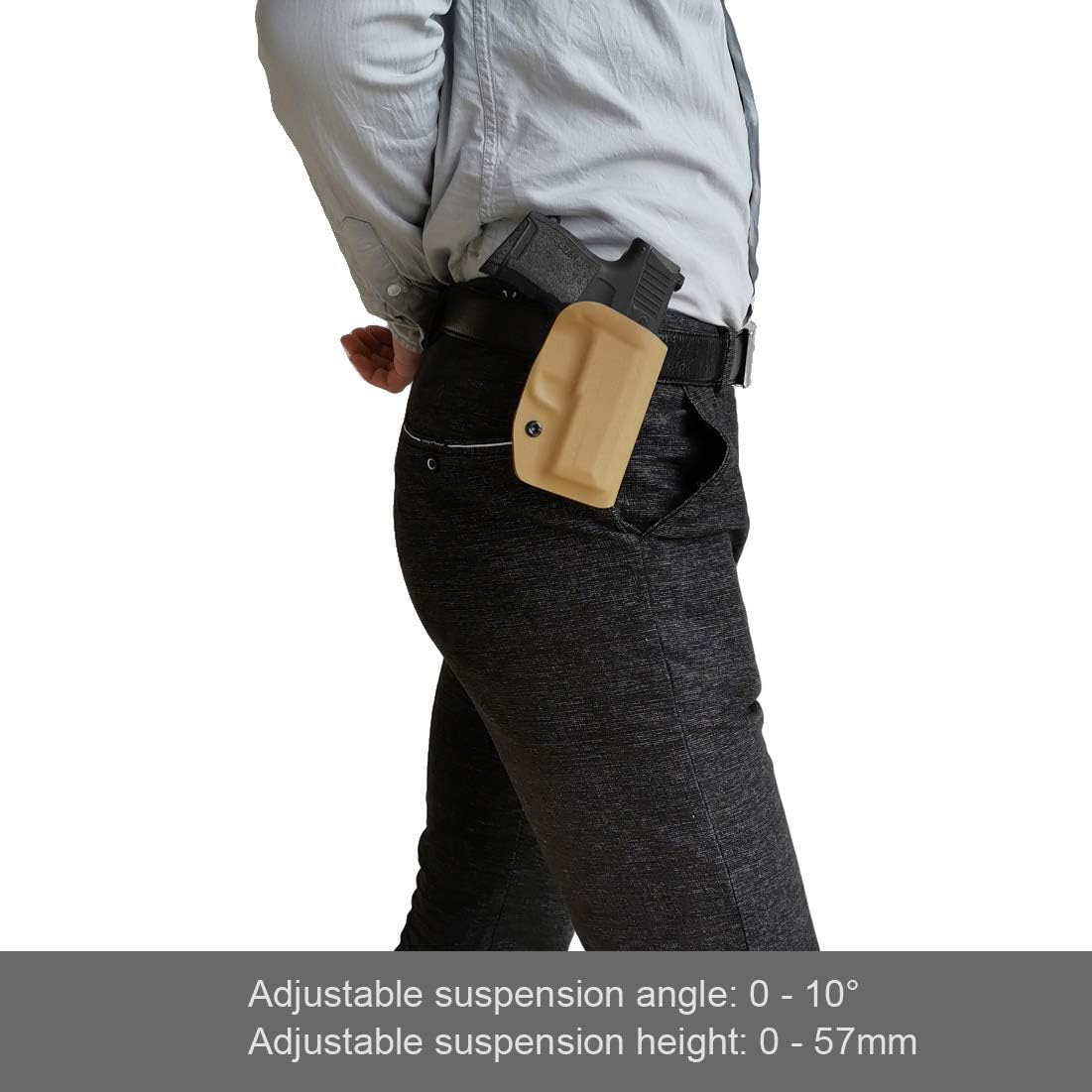 Sig P365 Holsters, P365 Holsters OWB Kydex Holster Custom Fit: Sig Sauer P365 / P365 SAS / P365 X Pistol - Outside Waistband Carry 1.5-2 Inch Belt Clip - Adj. Width Height Retention Cant, Entrance Widened