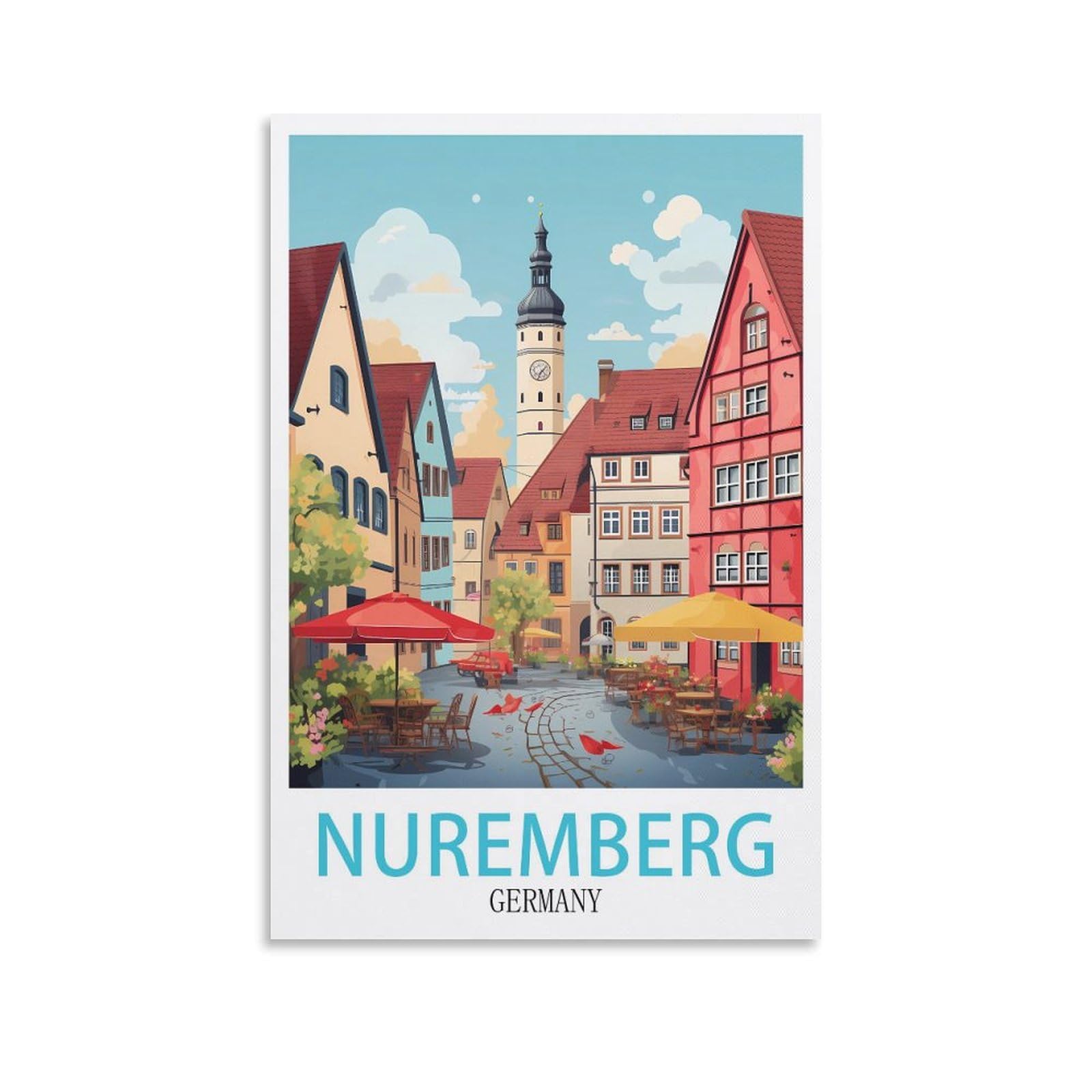 EZMLFA 5D Diamond Art Kits for Beginner,Nuremberg Germany Crystal Rhinestone Embroidery Craft Kits for Home Wall Decor Gifts, 40x40cm
