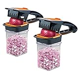 Nutrichopper Deluxe with 30% Larger Fresh-keeping Storage Containers - Vegetable Slicer that Chops, Cubes and Wedges, Multi-purpose Food Chopper with Stainless Steel Blades, As Seen On TV Set of 2