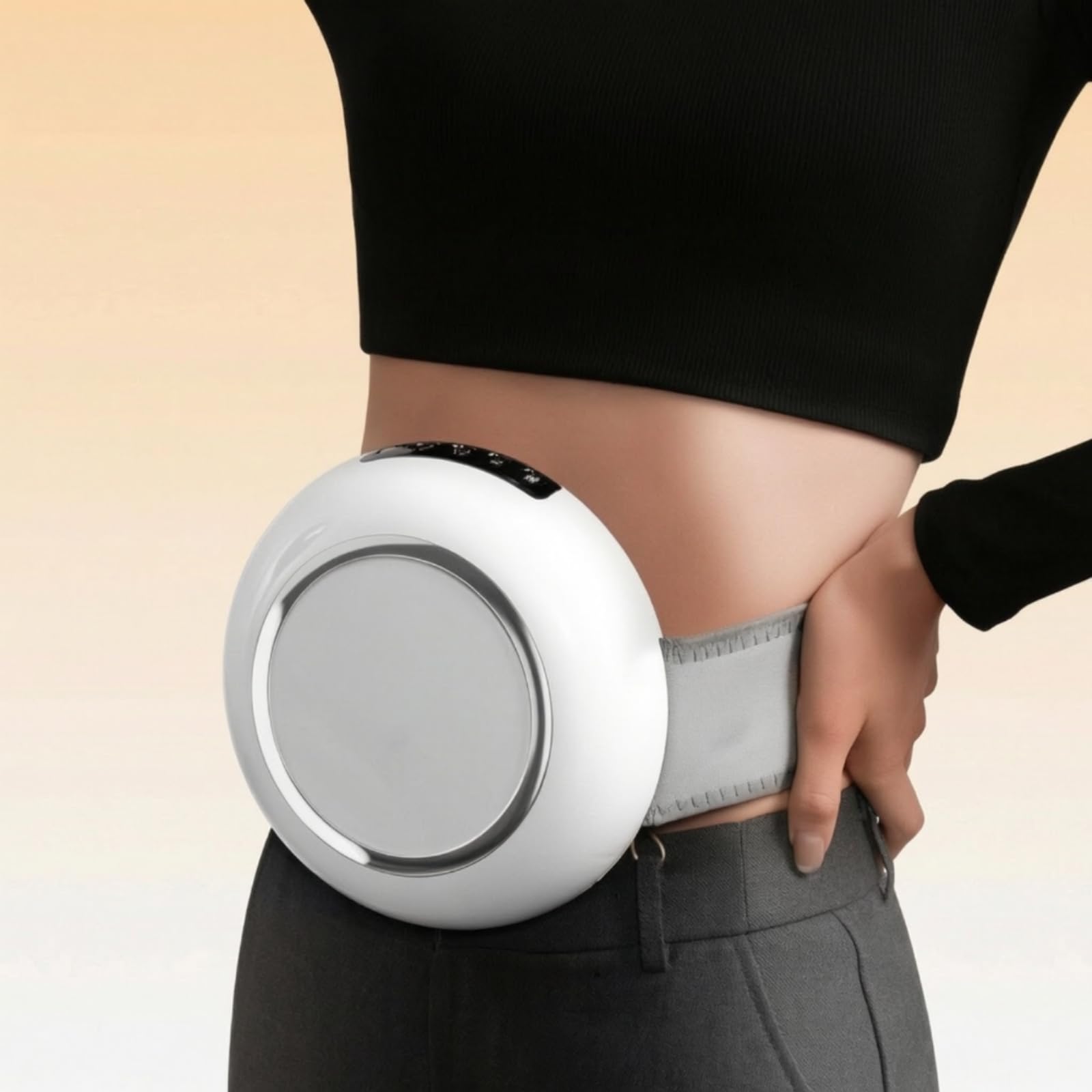 Bauchmassagegerät Massagegerät Bauch Gürtel Massagekissen Wärmetherapie Tragbar mit Elastischem Gurt Und Stabiler Fixierung Sanfte Anwendung zur