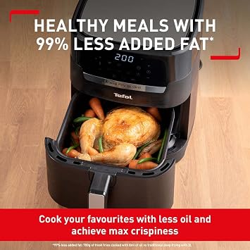 Tefal Easy Fry Precision 2-in-1 مقلاة الهواء والشواية الرقمية سعة 4.2 لتر 8 برامج تشمل المجفف الأسود EY5058 ، 1550 واط