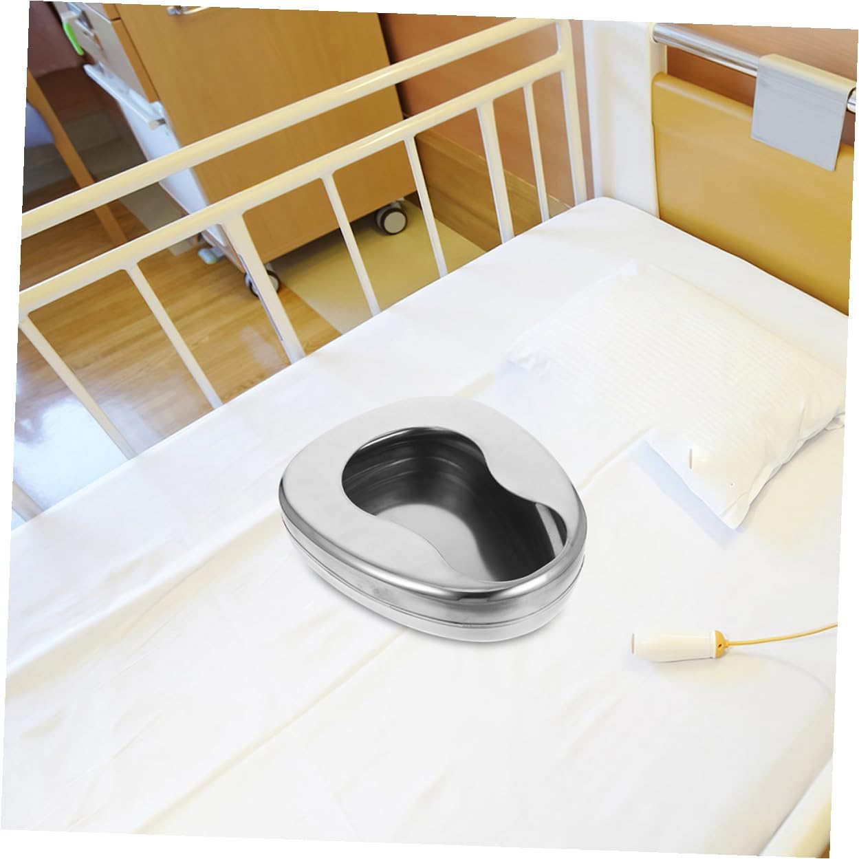 2pcs Stainless Steel Bed Pans for Elderly and Bedridden Patients Portable Metal Bedpan for Home and Hospital Use Compact Design with Clean Construction Nighttime Convenience