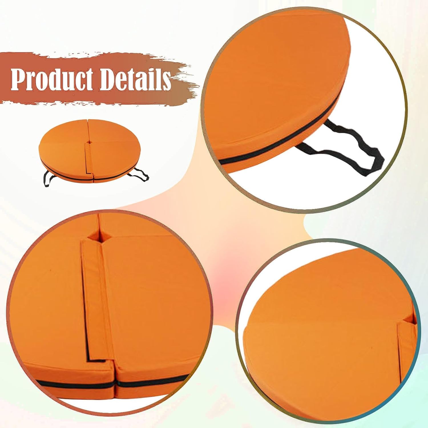 YIJU Foldable Pole Dance Mat Dancing Floor Cushion Adults Round Versatile Yoga Mat Equipment for Indoor Workout Training Fitness