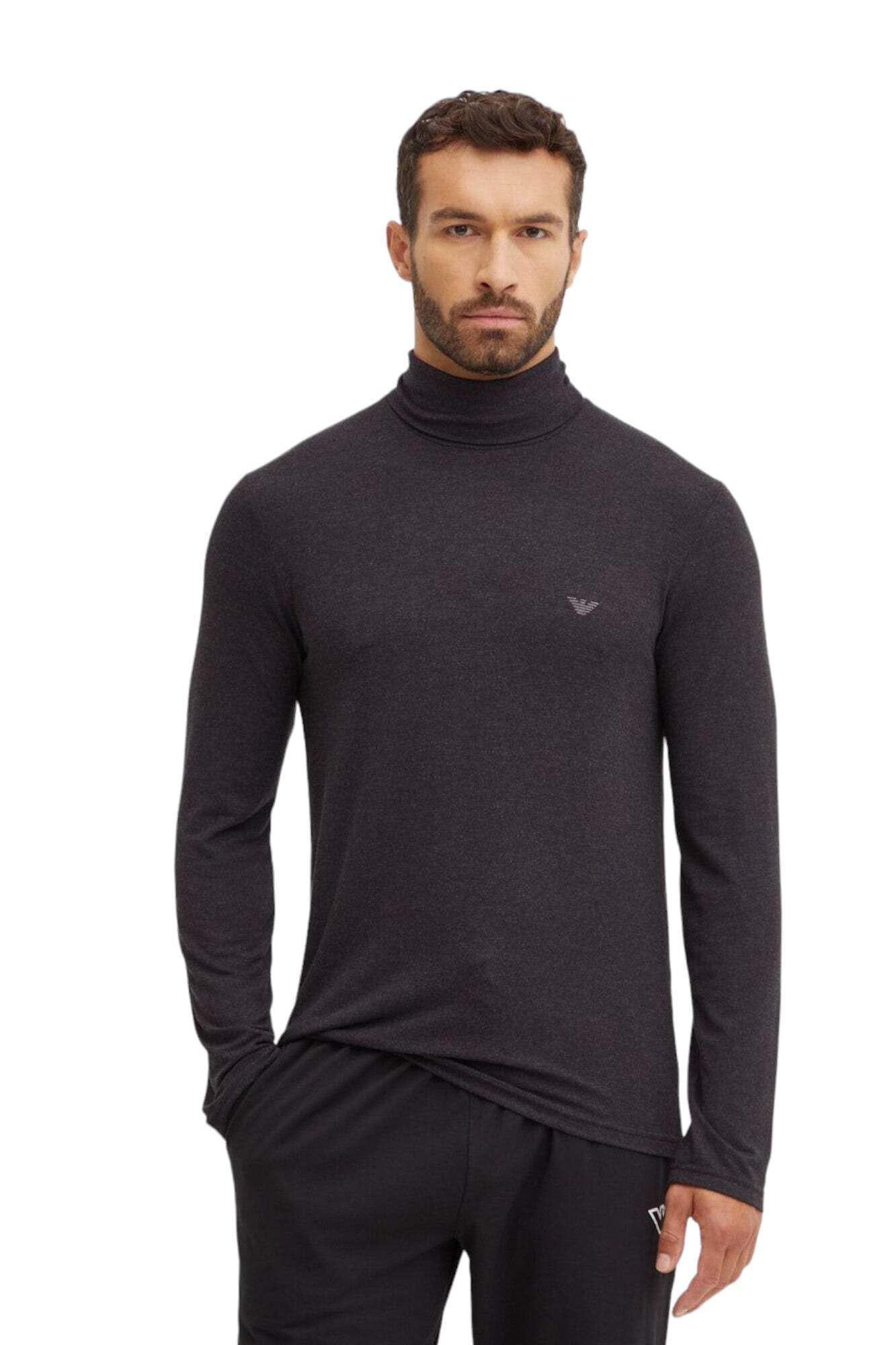 Emporio Armani Ciclista Uomo Maglia Manica Lunga Collo Alto Sottogiacca Soft Modal Articolo 112066 4F584