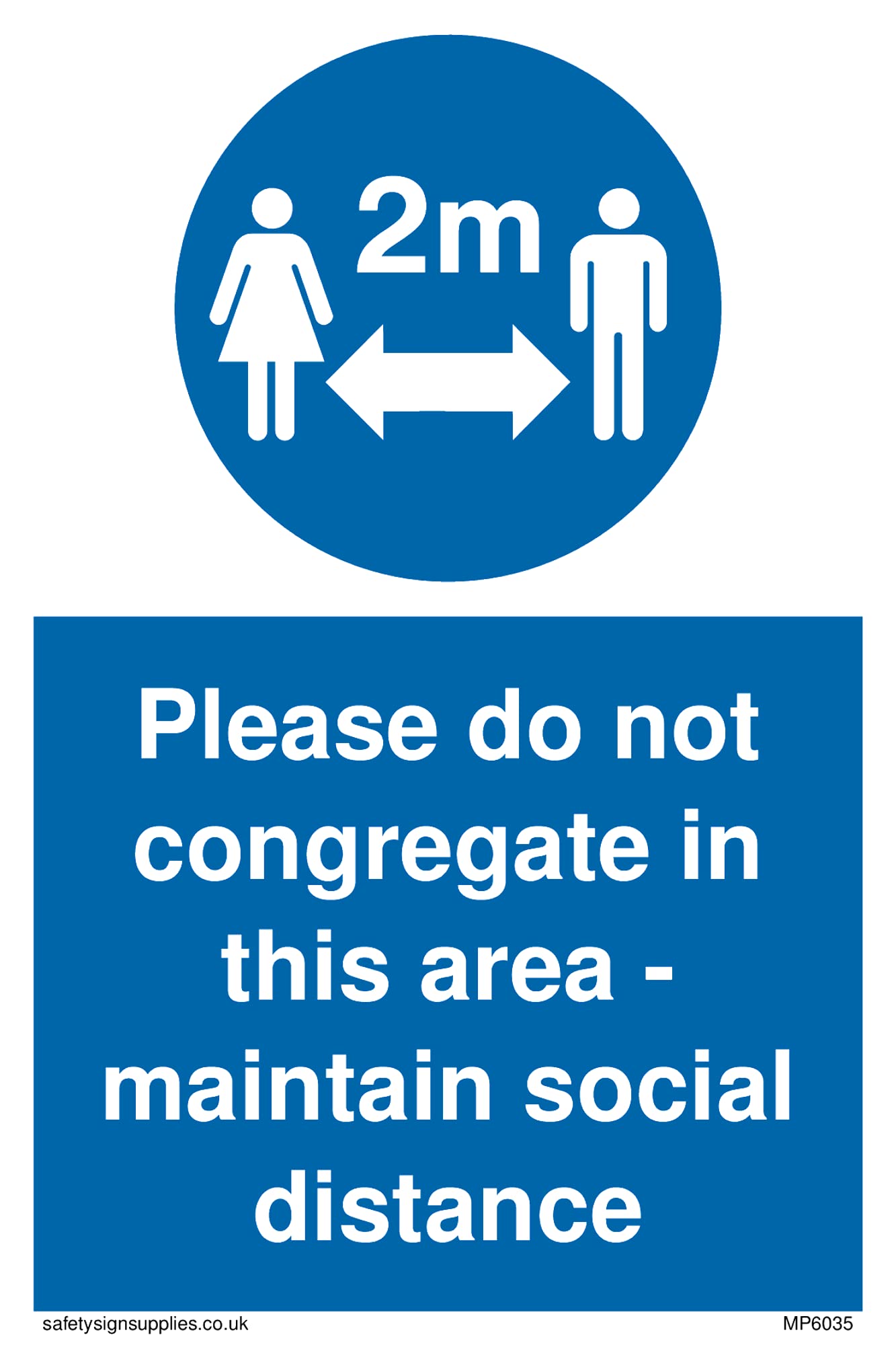 Pack of five - Please do not congregate in this areamaintain social distance with social distancing symbol Sign ...