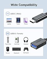 Vista 7 de VCZHS Tech Adaptador USB C a USB, USB C macho a USB 3.0 hembra, adaptador OTG cable Thunderbolt3 a USB compatible con MacBook Pro/Air 2022 2020