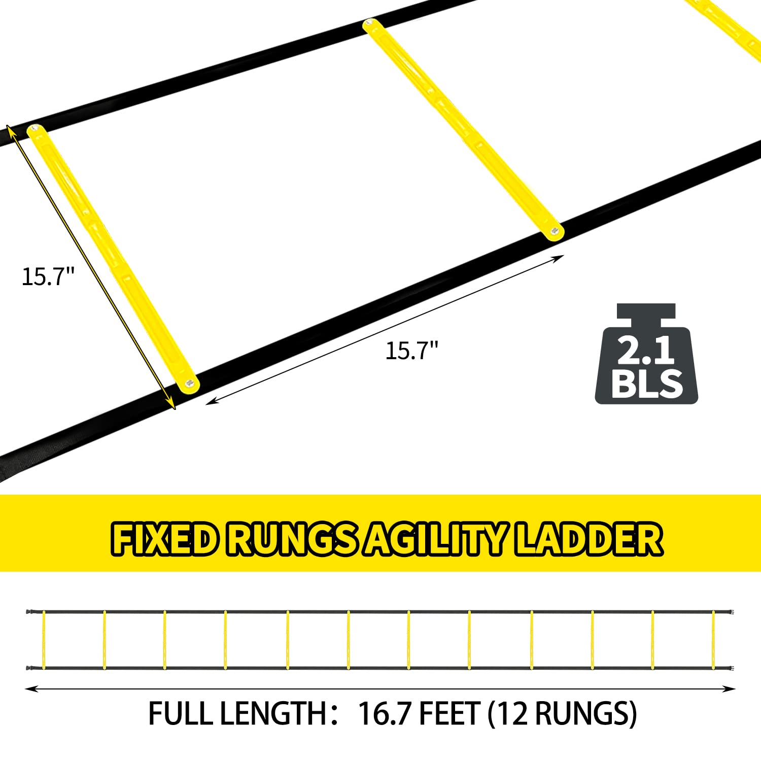 Snapklik.com : Socpuro Agility Ladder Speed Training Equipment 16FT 12 ...