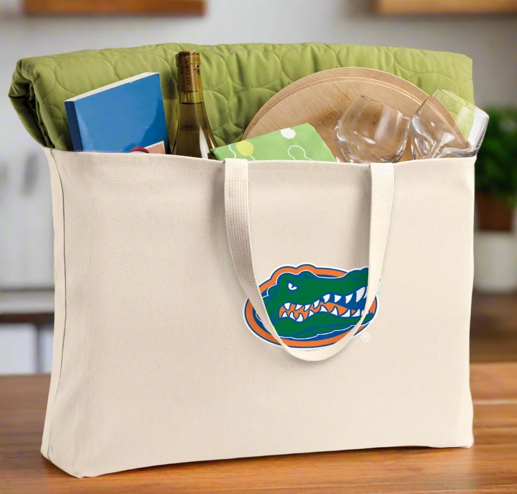 Broad Bay JUMBO University of Florida Tote Bag or Large Canvas Florida Gators Shopping Bag