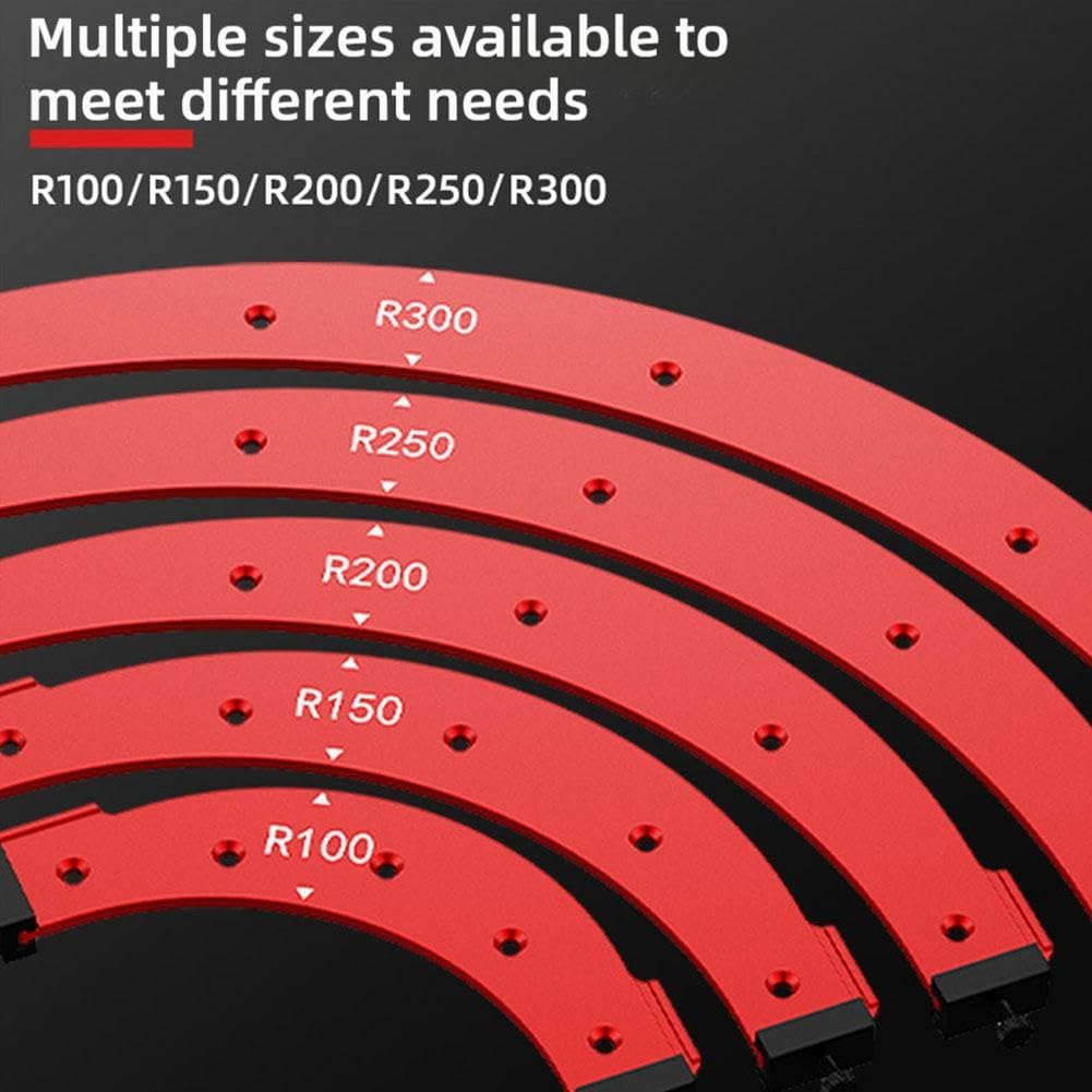 Router Corner Radius Template Jig Set – 5 PCS Aluminum Alloy Templates (R100 To R300), For Outer & Inner Round Corners, Use With Router Table Or Handheld Router