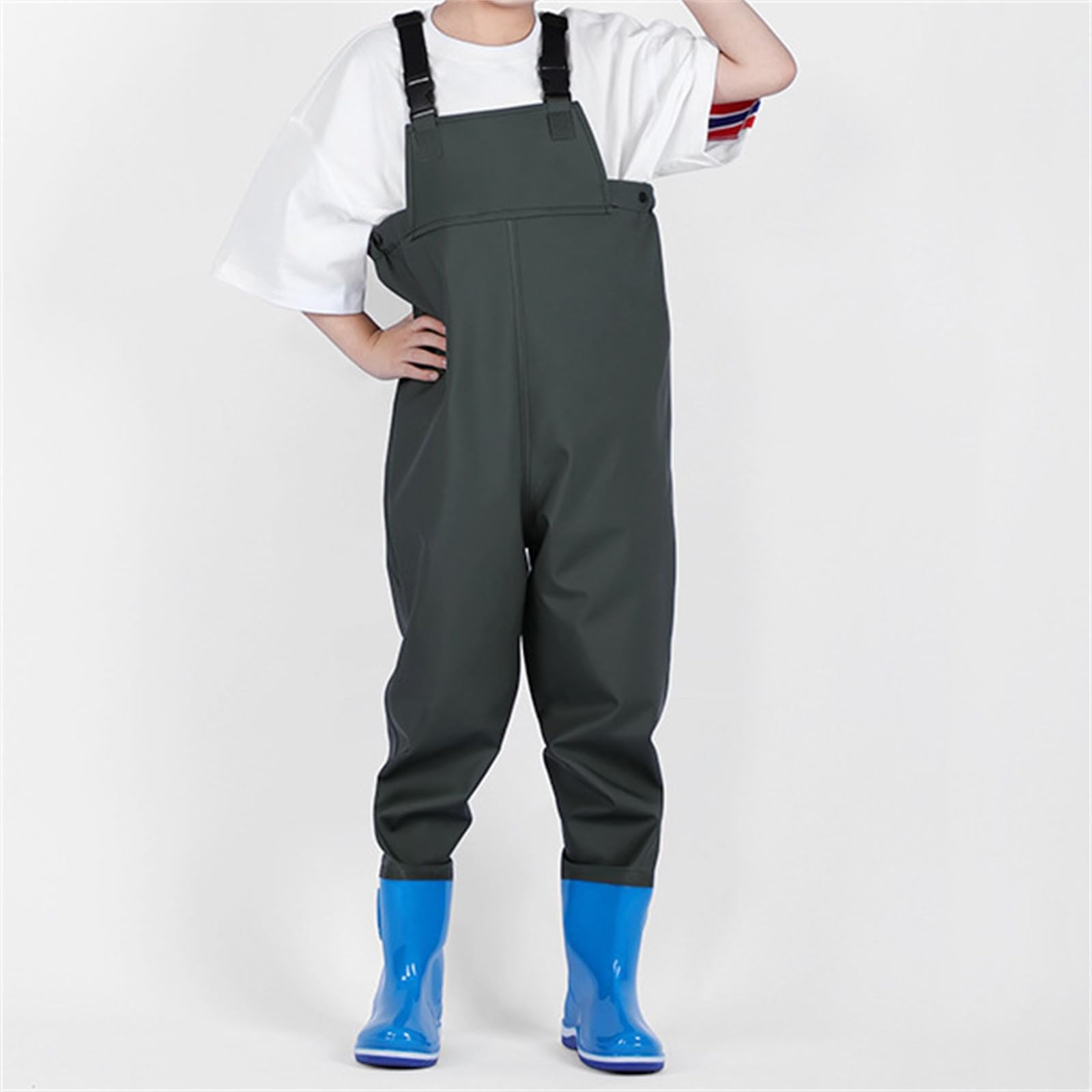 Waders pour Enfants, Cuissardes de Pêche pour Tout-Petits, Imperméables pour la Chasse avec Bottes, Cuissardes de Waders Pêche Homme Unisexe, Waders Étanches pour la Pêche avec Poche Étanche