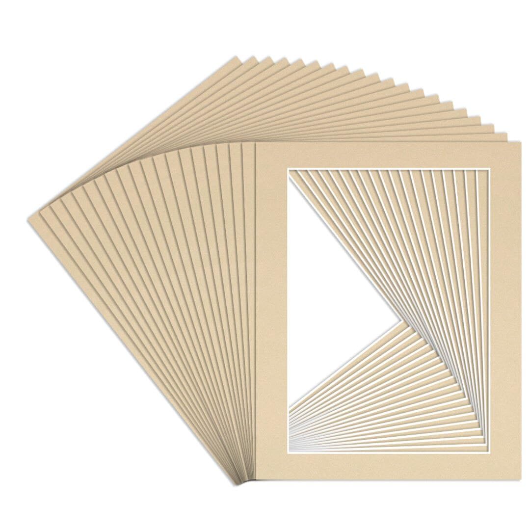 Procut Global 14x11" Ivory Picture Mounts to Fit A4 Aperture - Precision Cut Cardboard Photo Mount - Ideal for Frames, Prints, Artwork & Certificates - Sizes & Colours Available - 20 Pack