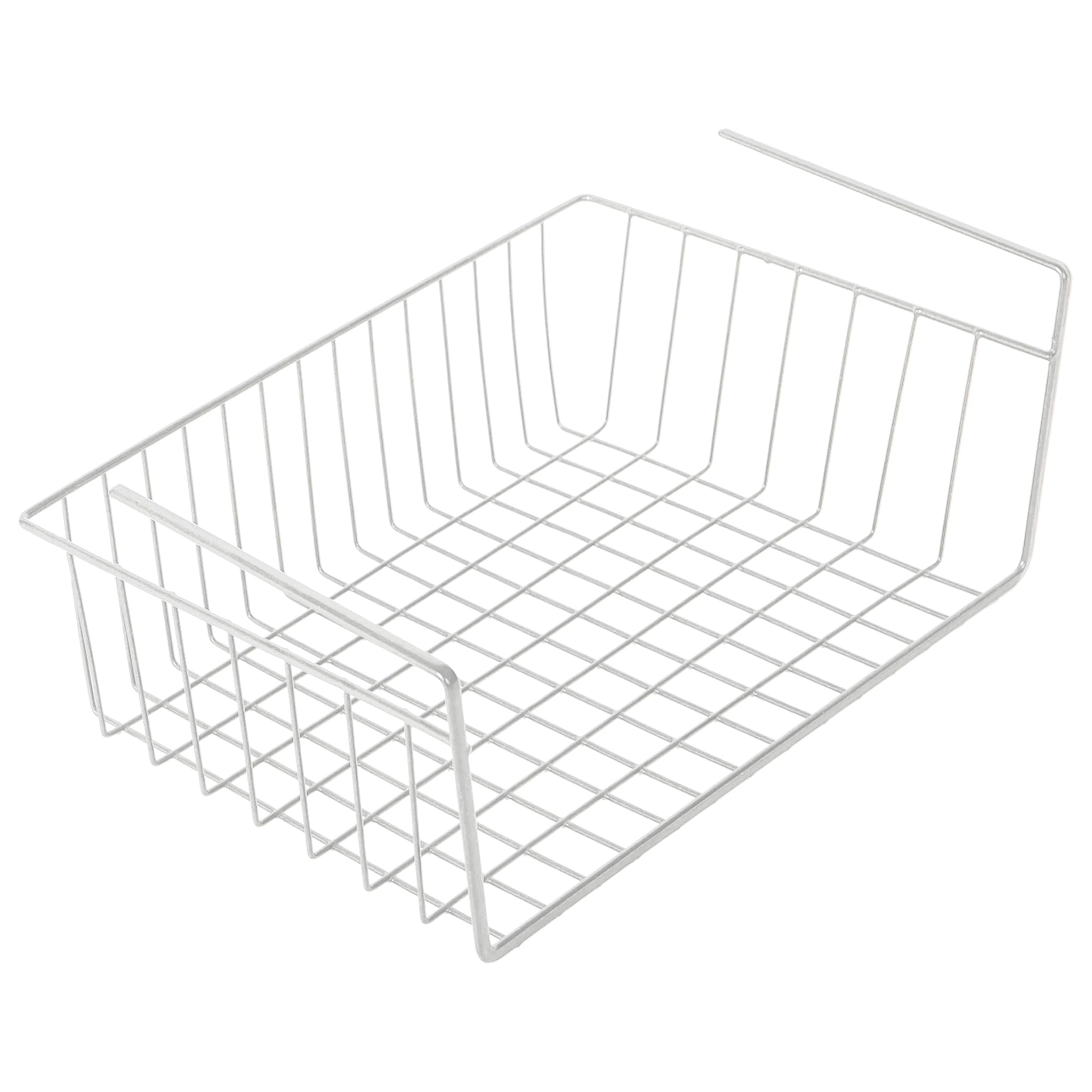 Smart Design Kosz do przechowywania pod półką, średni, dobrze dopasowane ramiona, stalowa metalowa rama, odporne na rdzę wykończenie, szafka, spiżarnia, organizacja półek, kuchnia (40 x 15 cm) [biały] - zestaw 6 sztuk