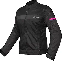 Jaqueta X11 Super Air Feminina Ventilada Moto Motociclista Motoqueiro Proteção Para Uso no Verão Super Ventilada Preta Com Detalhes Rosa GG
