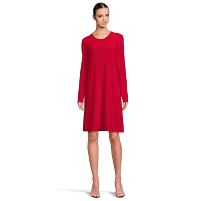 Norma Kamali Long Sleeve Crew Dress To Knee Women