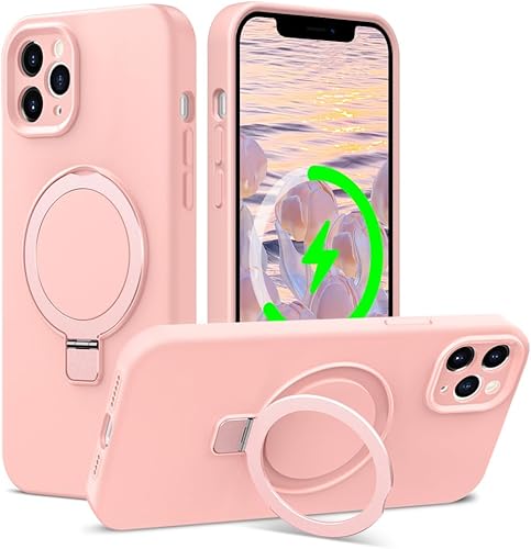 PIXIU Funda magnética para iPhone 11 Pro Max, compatible con MagSafe, silicona líquida suave a prueba de golpes, para iPhone 11 Pro Max con forro de