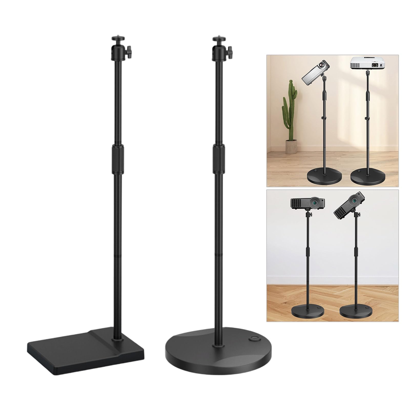 Supporto da pavimento per proiettore con asta telescopica, ampia compatibilità, struttura in metallo ad alta resistenza, supporto per proiettore