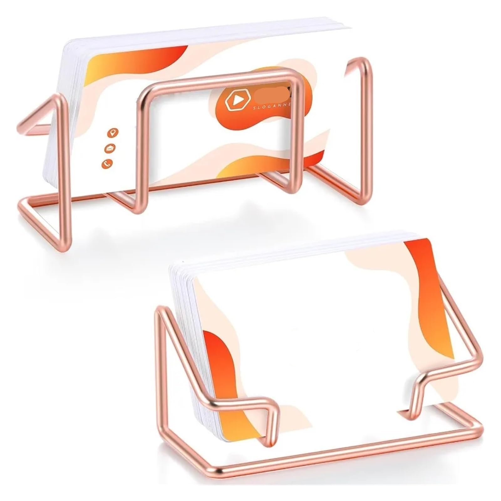 Vaeltor One Color 8 Pcs Business Card Holder For Desk Cute Metal Organizers Display Stand Postcard Rack For Desktop Working Office