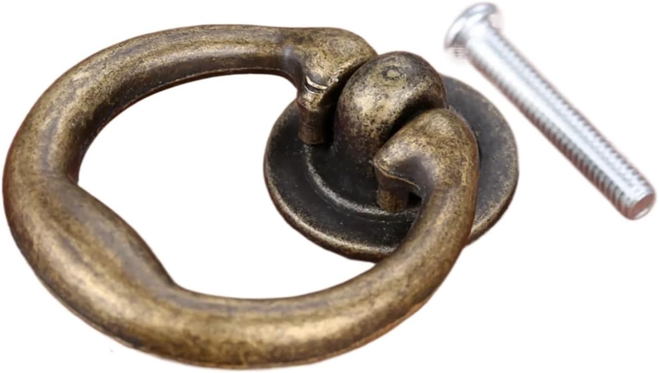 YouYeong 1Pc Vintage Alloy Cabinet Handles Furniture Knobs Kitchen Drawer Cupboard Ring Pull Handles Furniture Fittings 46 * 36mm