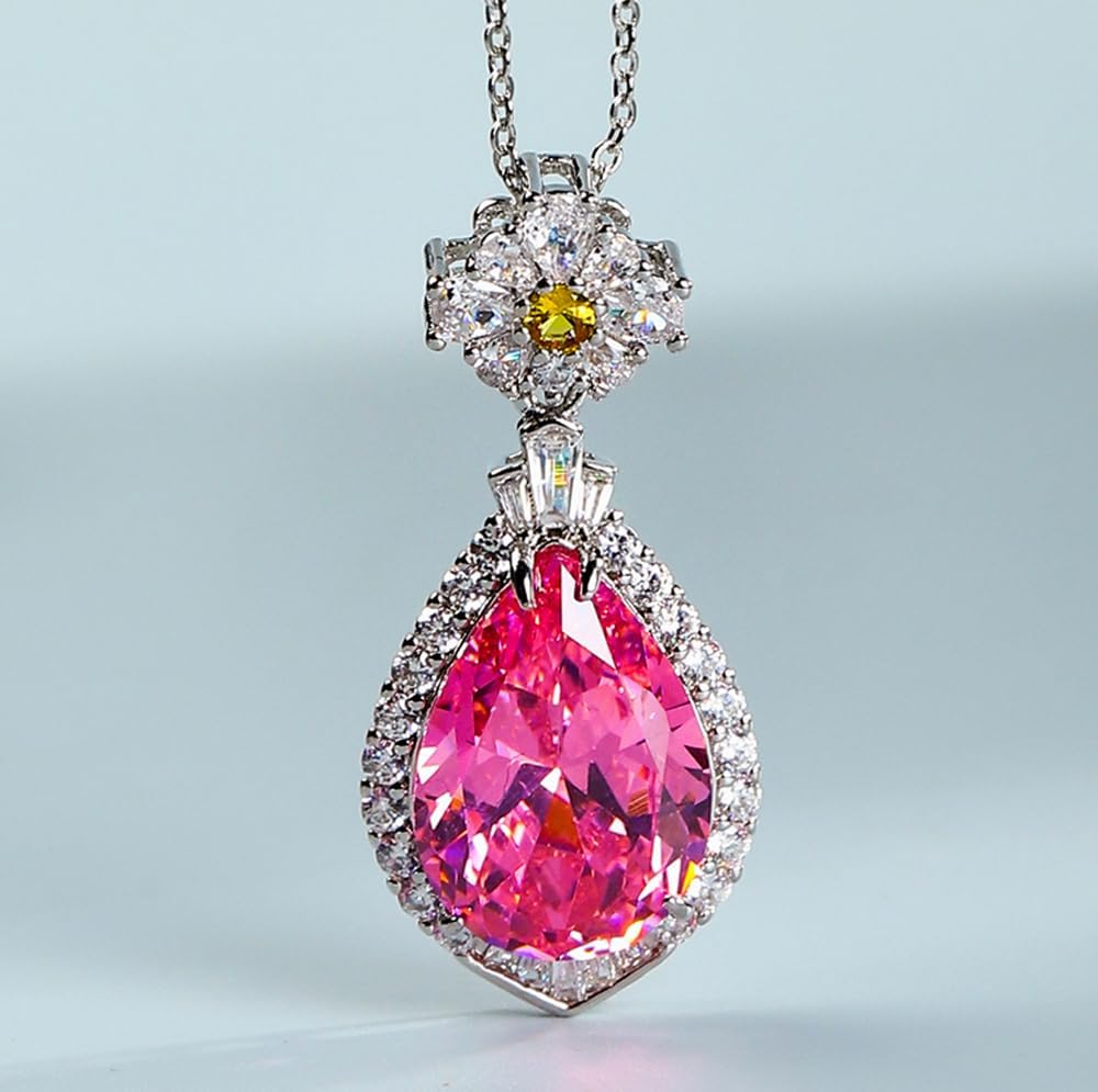 Women's Teardrop Birthstone Necklace - Sterling Silver Necklace with Natural or Synthetic Birthstone Jewelry Women's Birthday Gift - Image 4