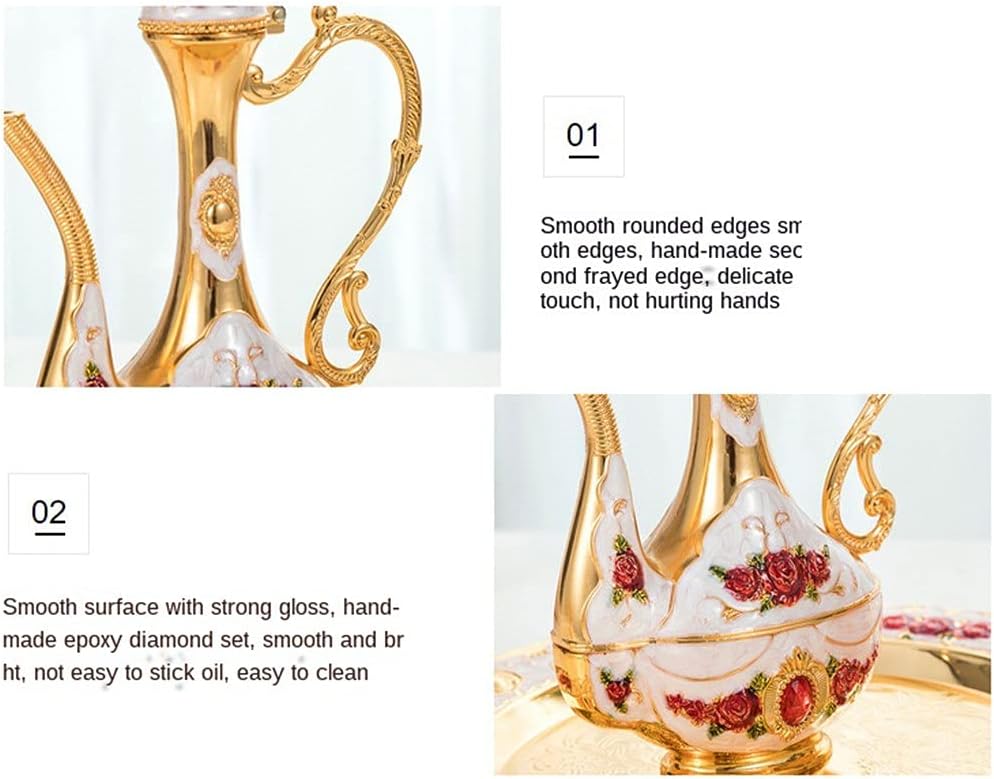 Metal Wine Set Liquor Tray Gift Russian High-End European-Style Antique Zinc Jug Glass