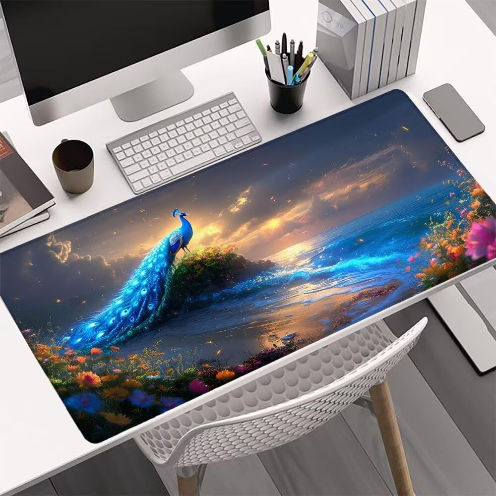 Podkładka pod mysz do gier paw, podkładka pod mysz XXL 1200 x 600 x 3 mm, rozszerzona podstawa antypoślizgowa mata biurowa, wodoodporna powierzchnia, szyte krawędzie, zmywalna podkładka pod mysz