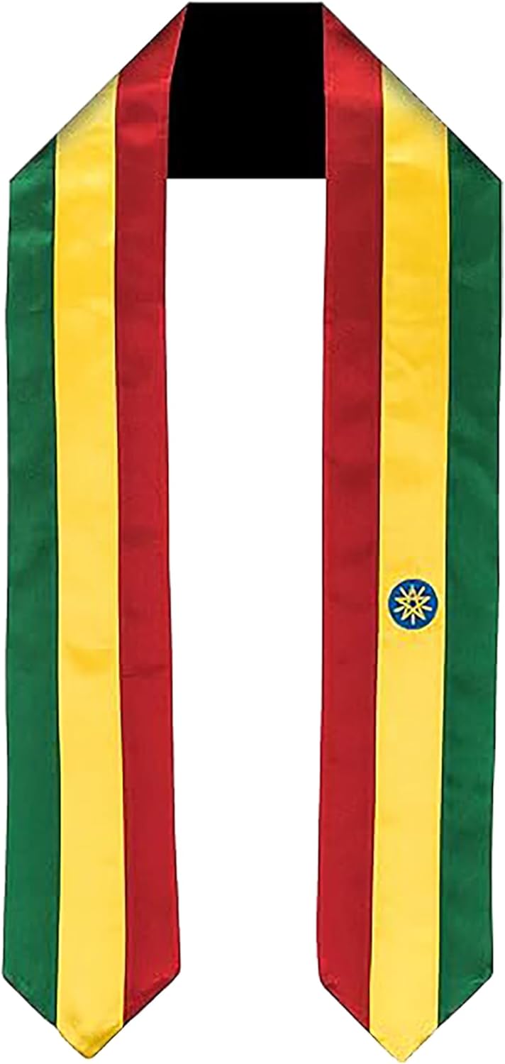 Vision Wear - Ethiopia Flag Graduation Sash - Graduation Stole - International Flag theme - Embrace Your Heritage - Ethiopians Flag - Pride & Honor Sash