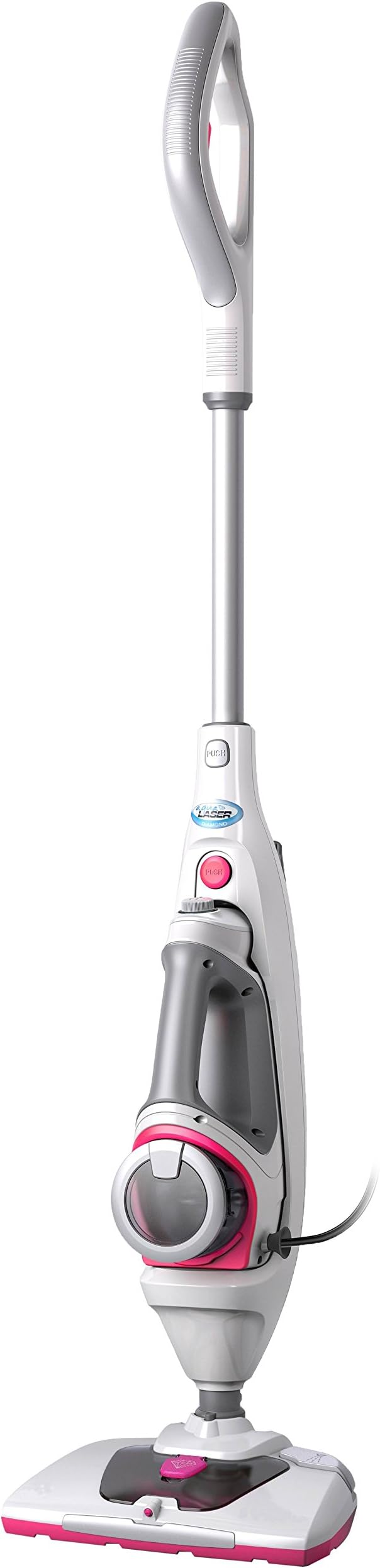 Aqua Laser Diamond Steam Cleaner, White Fuchsia