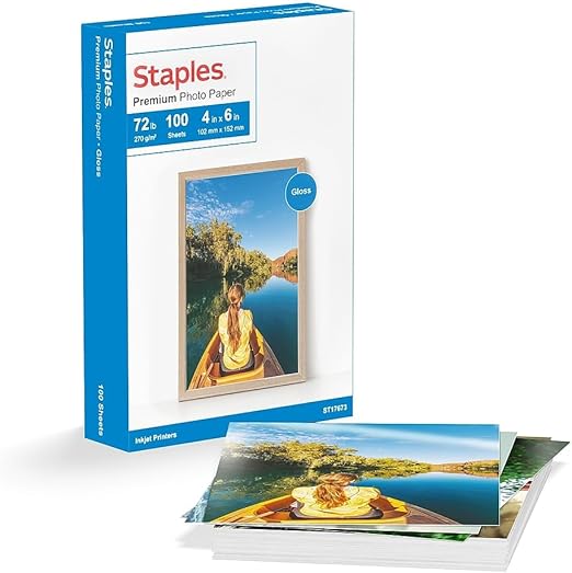 Staples 508431 Premium Glossy Photo Paper 4-Inch X 6-Inch 100/Pack (17673-Cc)