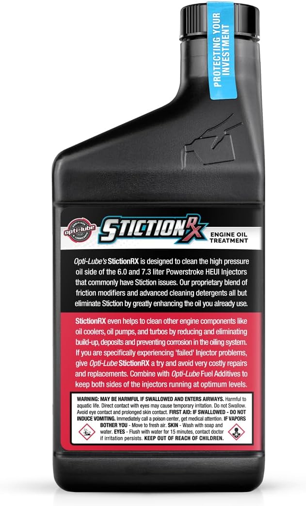 Opti-Lube Stiction Rx Oil Additive for 6.0 and 7.3 Powerstrokes: 1 Pint (16oz)