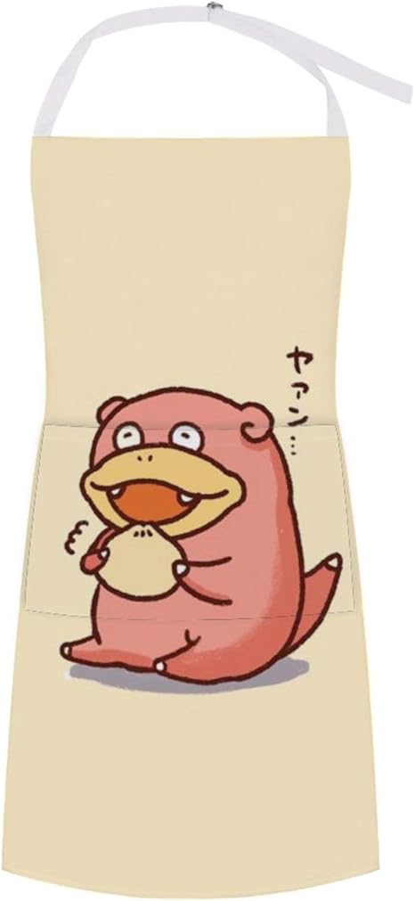 Amazon ヤドン ポケモン エプロン H型 防水 ショート丈 ポケット付き 動きやすい 首掛け 保育園 介護 メンズ 女性用 仕事用 家庭用 アニメ キャラクター Zarker おしゃれ かわいい エプロン オンライン通販