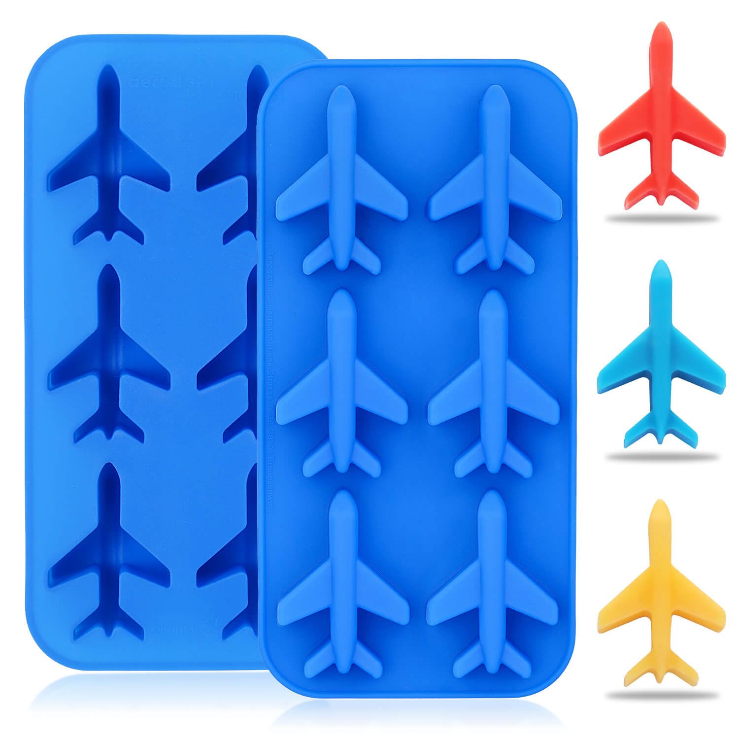 Galivet 2Pcs 3D Airplane Chocolate Molds, Plane Aircraft Silicone Ice Cube Trays Candy Mold crayon Wax Melts Mold Whisky Bar Party Drink Tools Cake Decorating Supplies