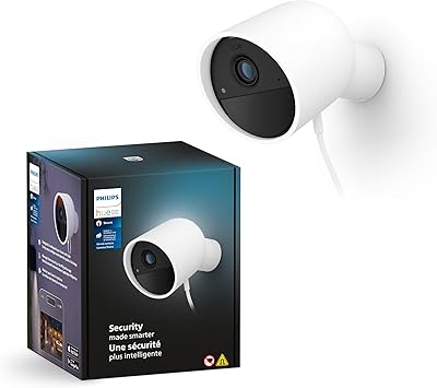 Philips Hue Secure, Telecamera di Sicurezza con Cavo, HD 1080p, Visione Notturna