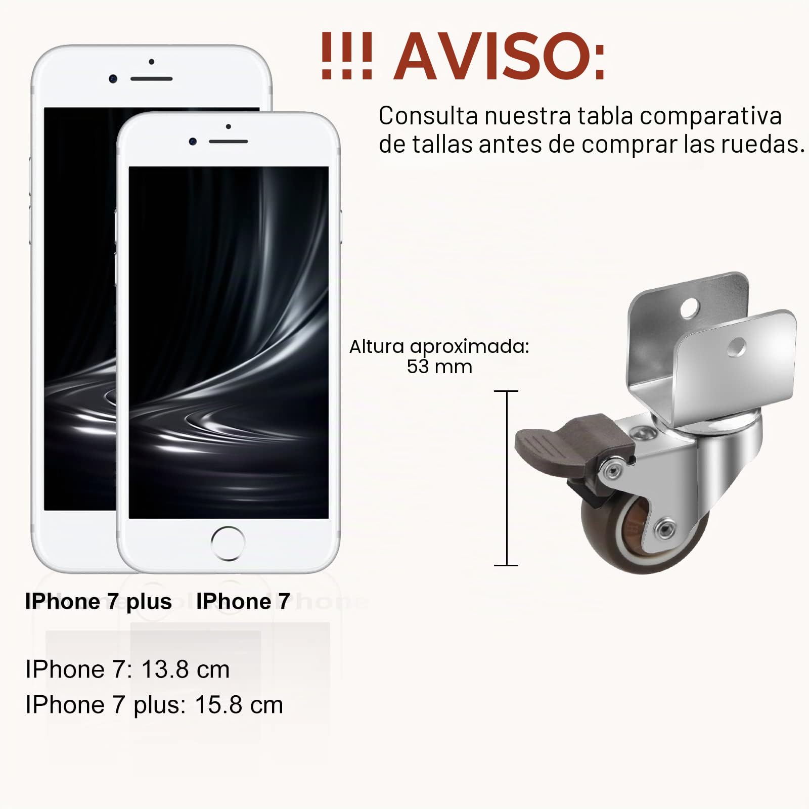 CPROSP 4 Redas para Cuna Ruedas con Freno en U φ38mm, Soporte Hasta 60KG, Ruedas Giratorias Silencio, 20MM Apertura