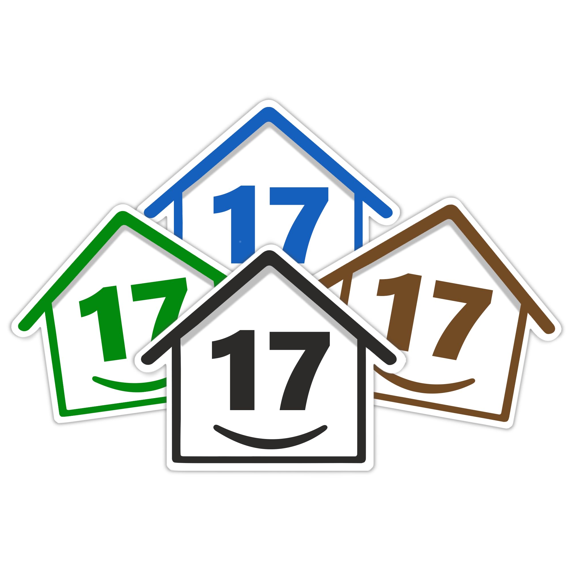 4 x Bin Numbers for Wheelie Bins, 1-99, 15cm ‘Happy House’ Colour Design Dustbin Stickers, Easy Application Stick On Number Stickers - Weatherproof Self Adhesive Vinyl – Blue, Black, Green, Brown (25) — view 43