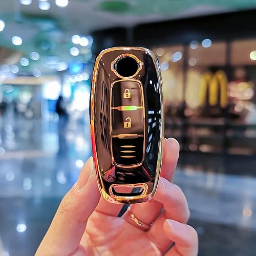 Miniatura 8 de SANRILY Funda para llavero de TPU con 3 botones con borde dorado para Nissan Ariya 8 Gen th New Teana 2022 2023 Pathfinder Kicks X-Trail Rogue